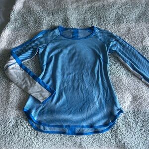 Lululemon Blue and White Stripped Long Sleeve